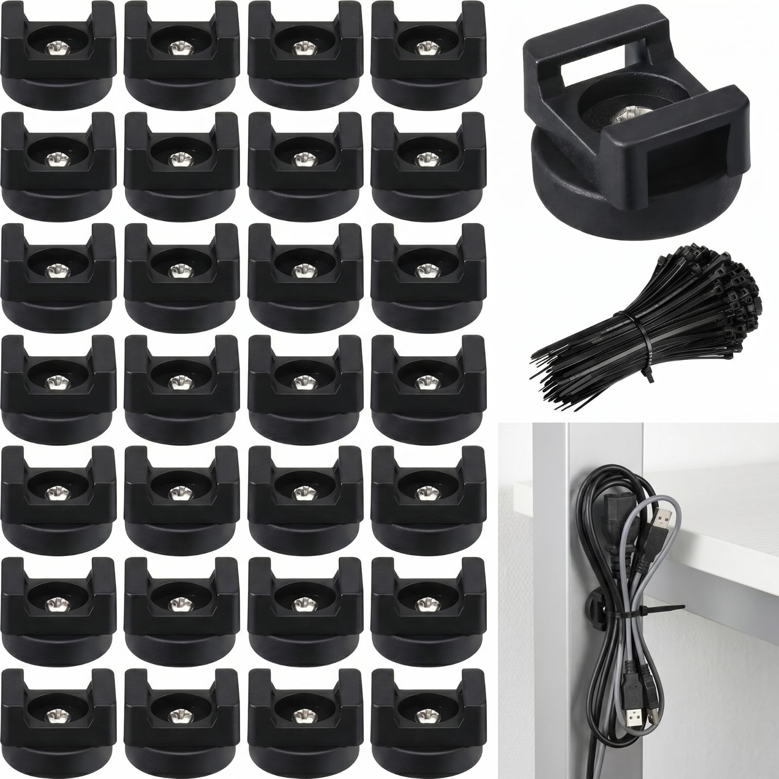 Amazon.com: Yookeer 250 Pieces Magnetic Zip Tie Mount Multipurpose