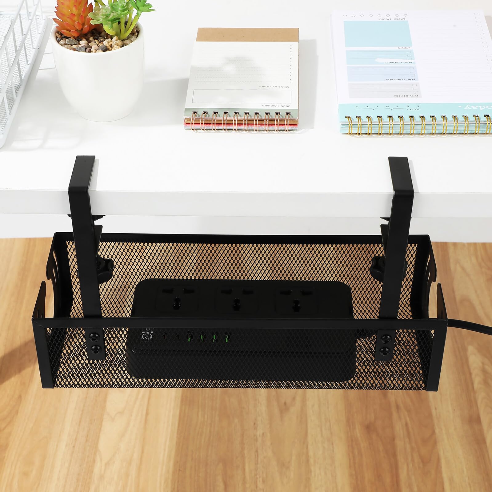 VILLCASE Organizer Cavi Scrivania con Morsetto Antiscivolo Supporto per Gestione Fili Sotto Scrivania Adatto Ufficio e Postazioni Gaming