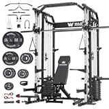 Major Fitness Drone2 Advanced Training Smith Machines– All-in-One Home Gym Squat Rack with Aluminum Pulley Set &comma; Weight Bar&comma; Dual LAT Pull-Down Systems & Cable Crossover Machine for Full-Body Workouts