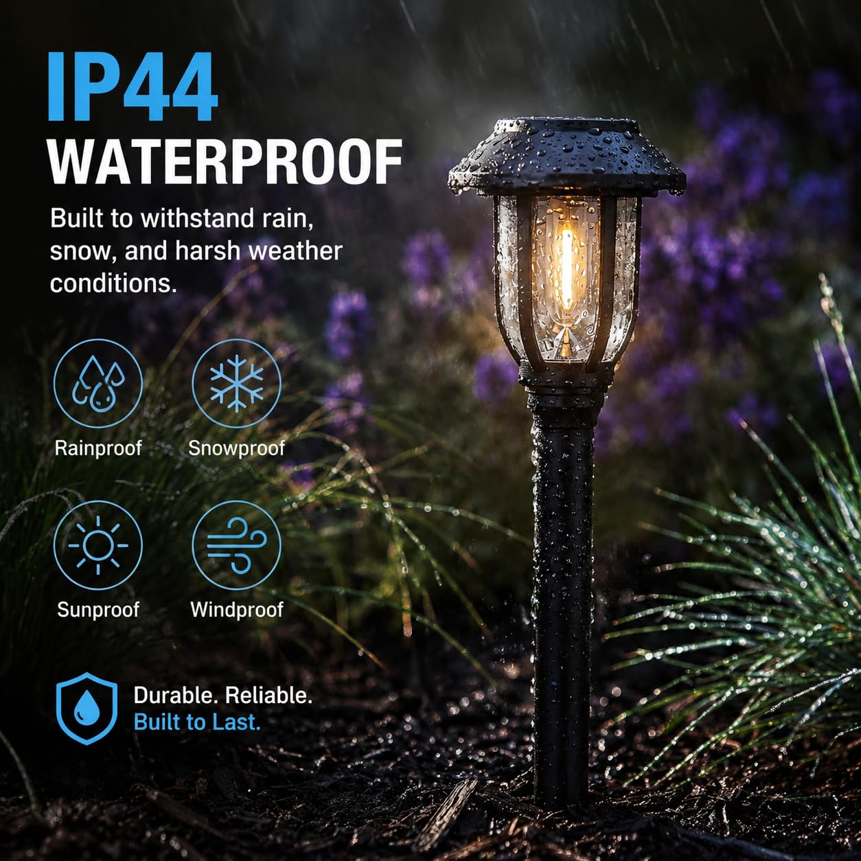Paquete de 12 luces solares para exteriores, luces solares para caminos, color blanco cálido, impermeables, encendido/apagado automático, luces de jardín para patio, paisaje, pasarela, camino