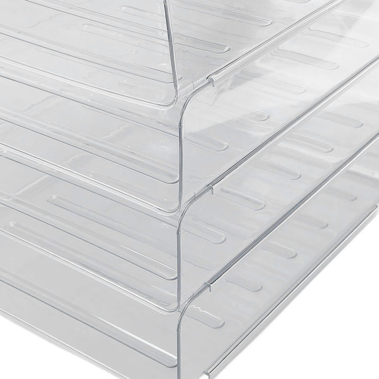 Schreibtisch-Briefablage-Set, 4 Schichten, verdickt, transparent, multifunktional, stapelbar, A4-Papierablage, Organizer für Zuhause