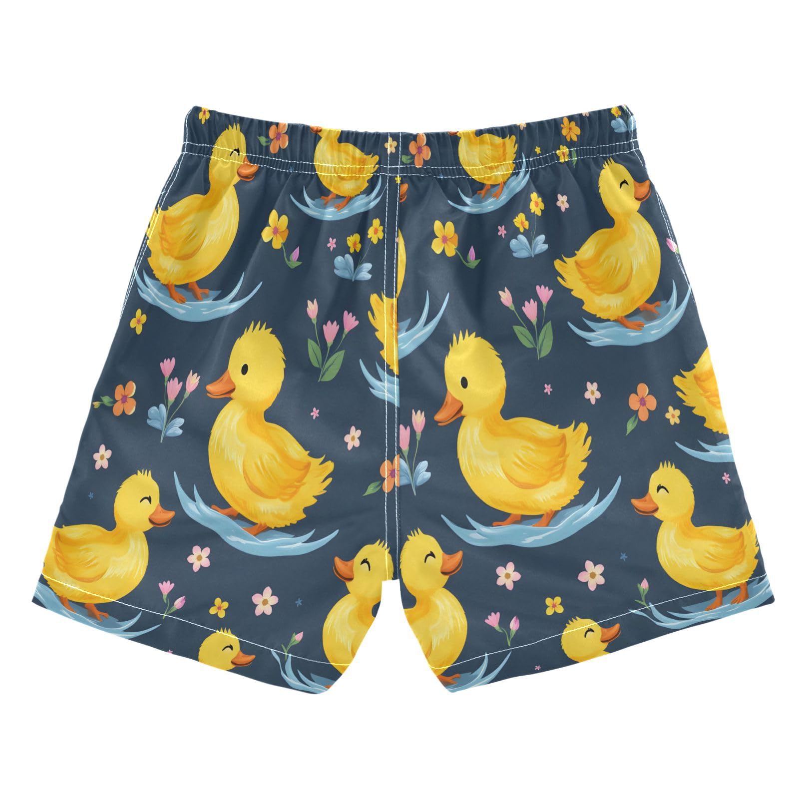 Boys Swim Trunks Toddler Swim Shorts Little Boys Swimwear Yellow Duck Cute Flower Bathing Suit Swimsuit