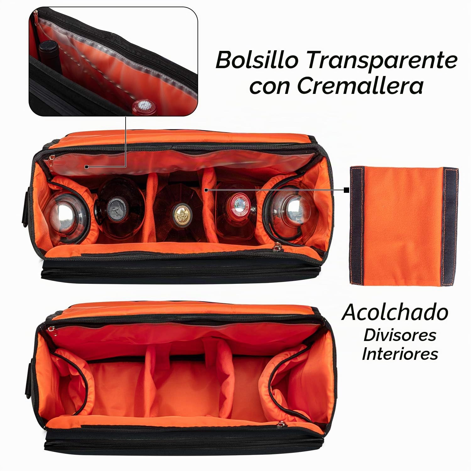 CURMIO Kit de bartender, bolsa de viaje para botellas de vino, bolsa de mensajero para juego de herramientas de bar, perfecta para fiestas en el patio, interiores y exteriores, negro(solo bolsa) | Organizar Conjuntos para Bar y Botellas de Vino, para Casa
