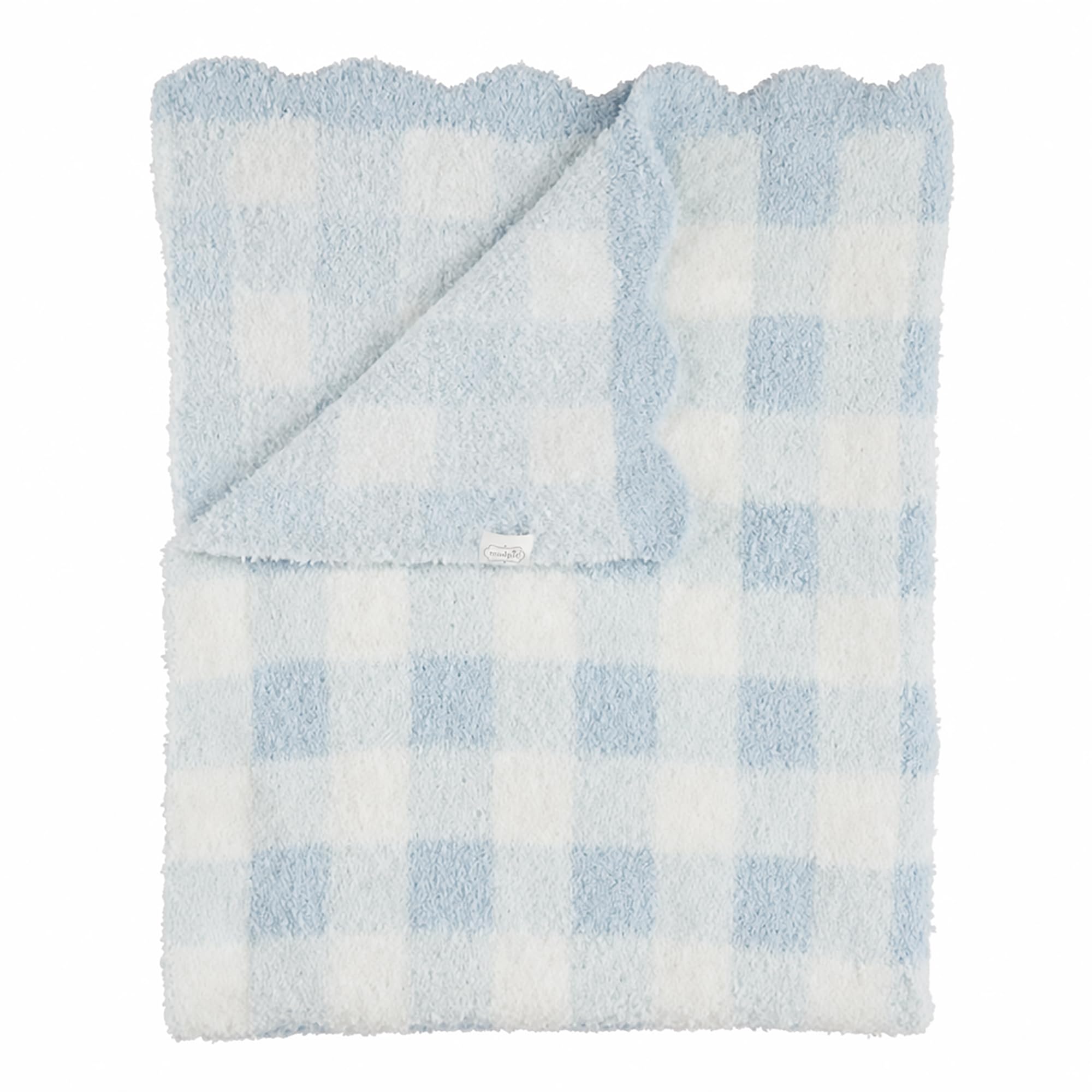 Amazon.com: Mud Pie Blue Gingham Baby Blanket, Chenille Baby Boy