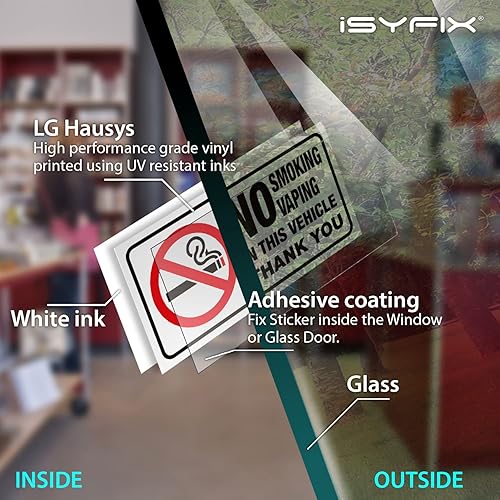 Miniatura 3 de iSYFIX Adhesivos para vehículos, paquete de 6 calcomanías de 3 x 1.5 pulgadas, adhesivos frontales de alta calidad, laminados para máxima