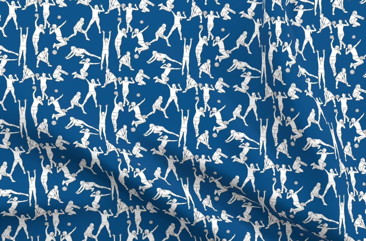 Spoonflower Fabric - Volleyball Navy Sports Girls Women High School Beach Ball Printed on Upholstery Velvet Fabric Fat Quarter - Upholstery Home Decor Bottomweight Apparel