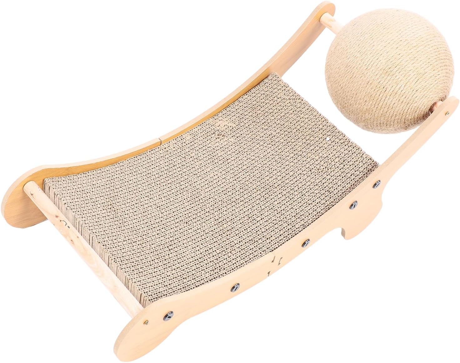 Zerodis Cat Scratcher Bed with Sisal Material, Indoor Lounger with Toy Ball, Spacious Design for Play and Relaxation