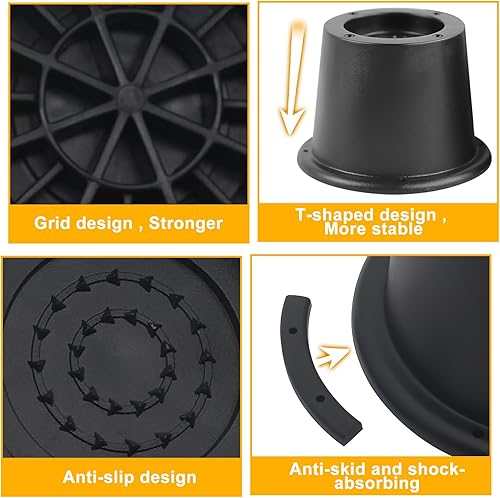 Miniatura 7 de Elevadores de cama, 8 elevadores de mesa, elevadores redondos de muebles para sofá, mesa, sofá, escritorio, silla, bloques de elevadores de cama,