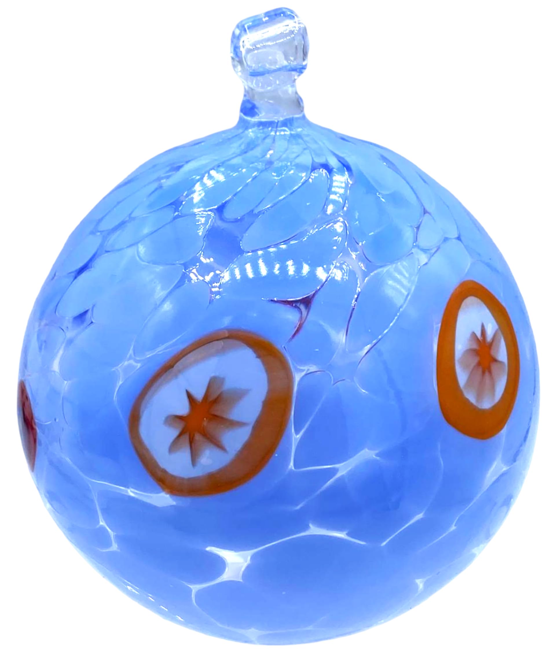 Boule de Noël en verre de Murano fin des décors plastiques ternes