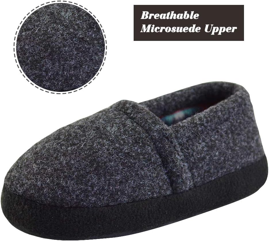 LA PLAGE Slippers for Boys Little/Big Kid House Shoes Warm Cotton Winter Cozy Indoor Slip-on Slippers with Hard Sole - Image 3