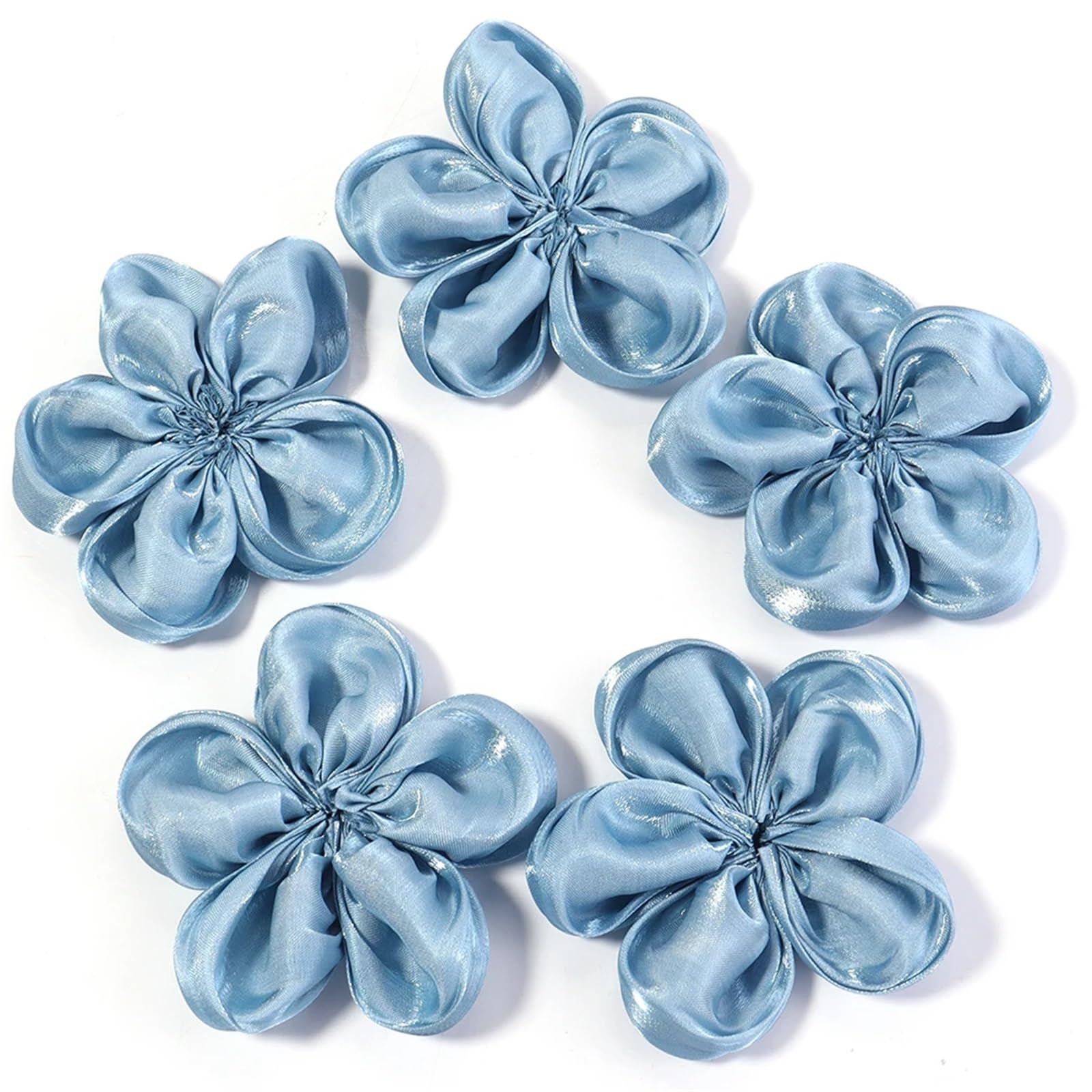 WEKONUMEX Artificial Flower Heads, Artificial Flower Heads Fabric Multicolor 6-7cm Pack Of 20 For DIY Crafts Decoration(Blu)
