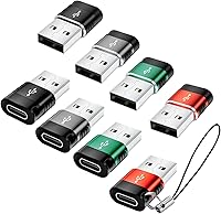 Vista 12 de Paquete de 6 adaptadores USB A a USB C, adaptador USB tipo C, adaptador C hembra a A macho de carga de datos para iPhone 16, 15, 14, MacBook, Gris