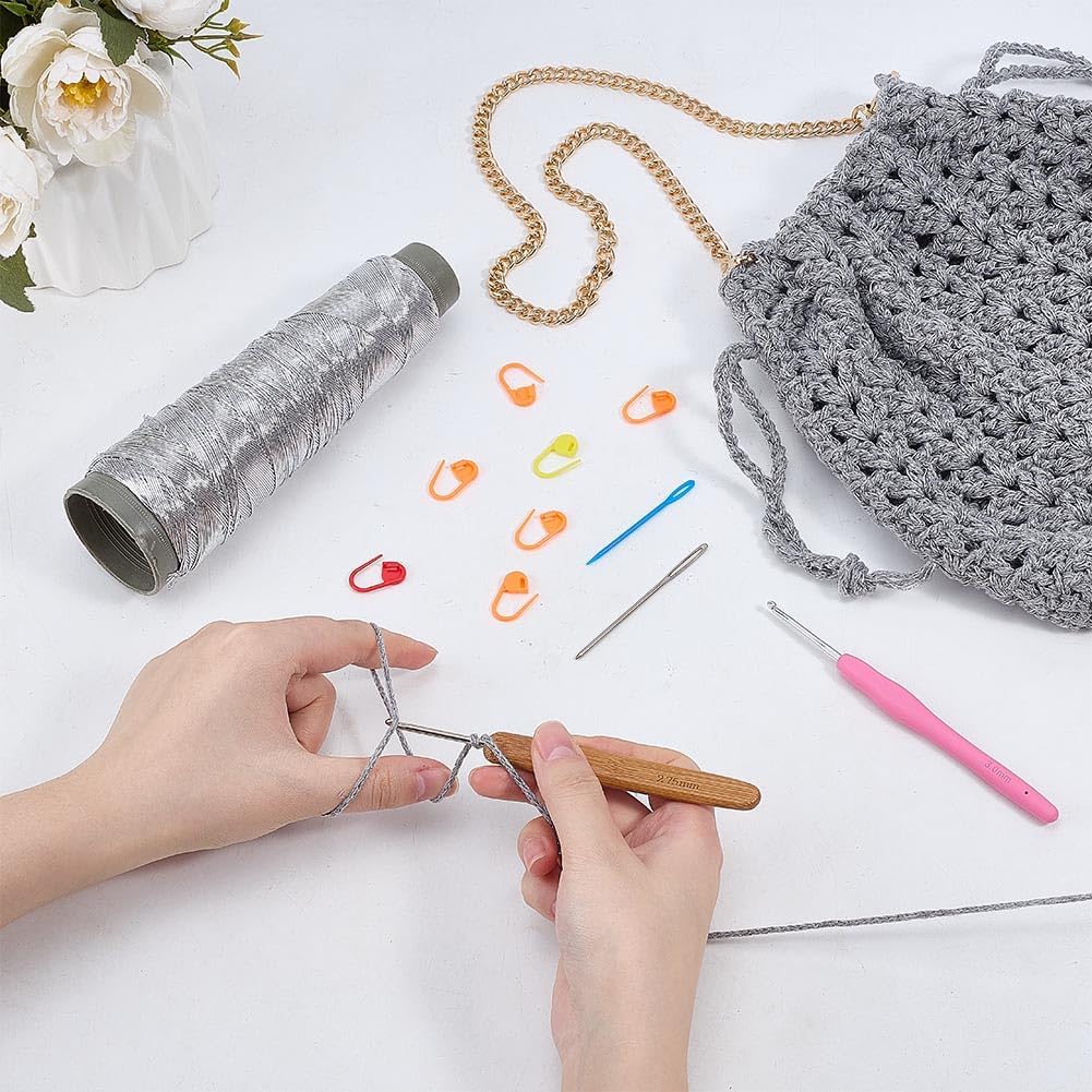 FREEBLOSS DIY Crochet Crossbody Bag Kit Complete Crochet Starter Kit with Video Tutorials for Beginners Learn to Knitting Bag Set