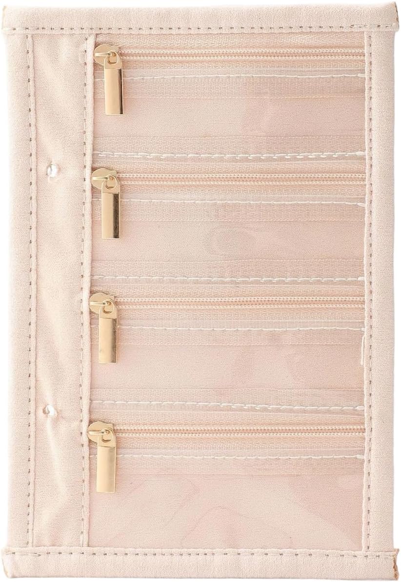 Portable Jewelry Storage Bag with Multi Layered Protections Secure Zipper Closure Organizers for Bracelets Necklaces Scratch Jewelry Pouches for Necklaces Rings