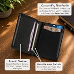 RFID Blocking Slim Wallet for Men | Thin Bifold Credit Card Holder Wallet | Mens Wallet Slim Business Card Case | Minimalist Front Pocket Wallet with Gift Box (Genuine Full Grain Leather)