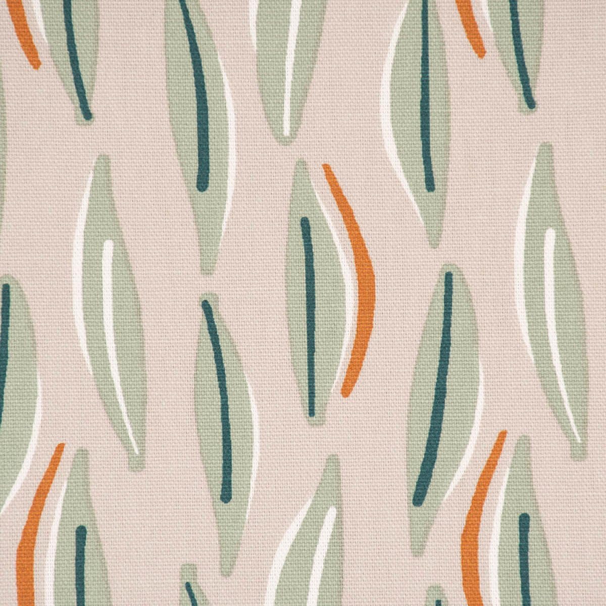 SCHÖNER LEBEN. Paraspifferi in tela Cojio, foglie astratte beige, verde, diverse misure, a scelta: 100 cm di lunghezza