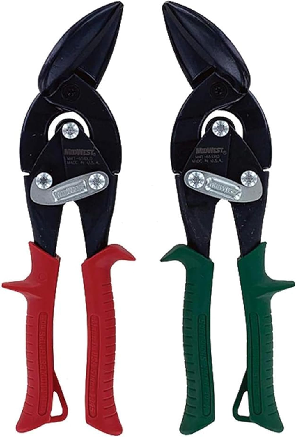 MIDWEST Blackout Series Aviation Snip - Left and Right Cut Offset Tinner Shears, Made in the USA - MWT-6510CO-NP