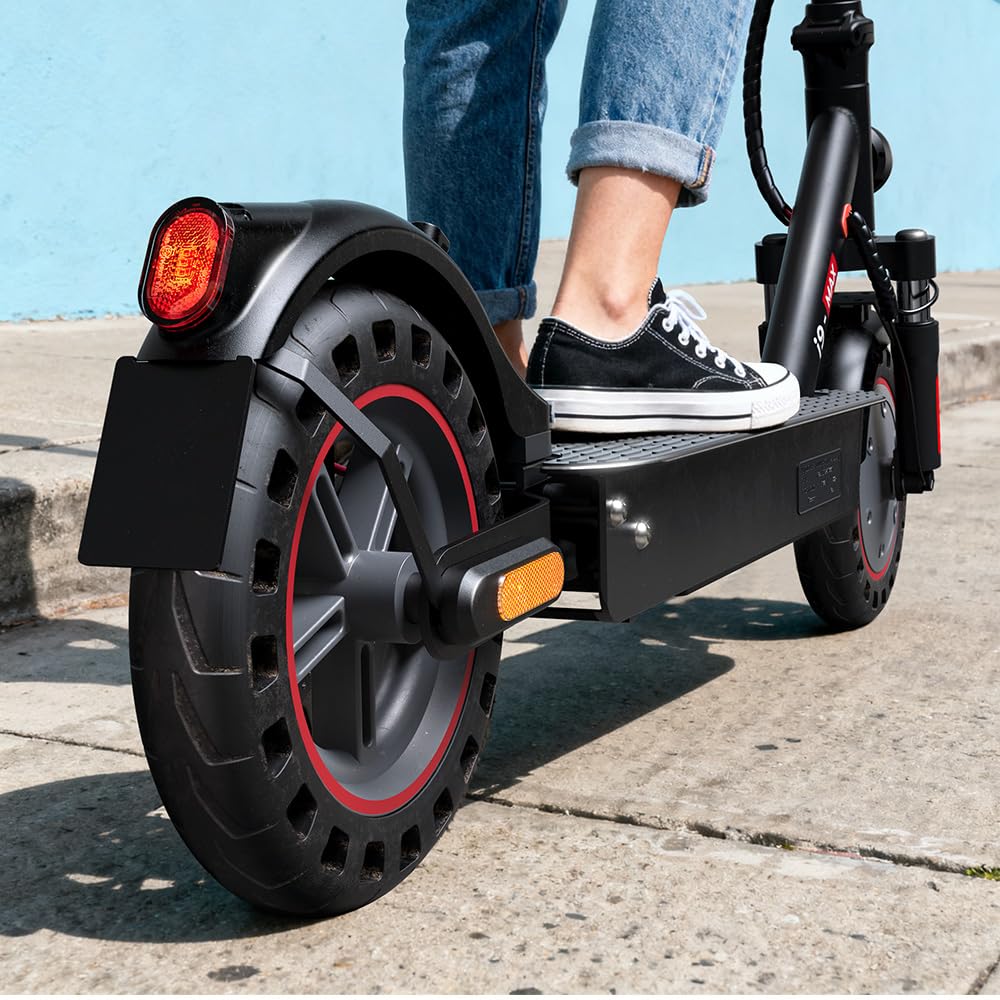 iScooter 10" Patinete Eléctrico Adultos Homologado DGT, 500W Motor, Autonomía De 30-40 KM, Máxima 25KM/H, Bocina, Timbre, Intermitentes, App, Frenado Doble, Plegable, Carga 120 KG, Bloqueo/Desbloqueo