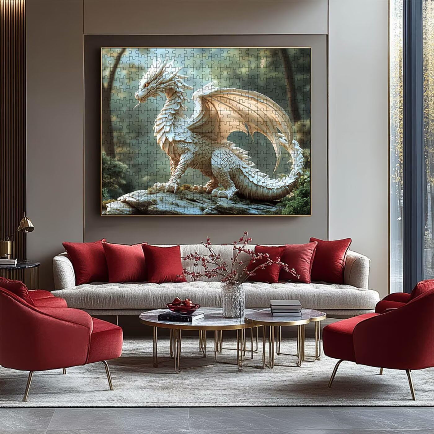 Puzzle 5000 sztuk Dragon, Puzzle 5000 sztuk dla dorosłych drzewo, drewniane puzzle dla dorosłych 160 x 105 cm, puzzle dla całej rodziny obrazy dekoracja salonu nowoczesny prezent dla kobiety mężczyzny