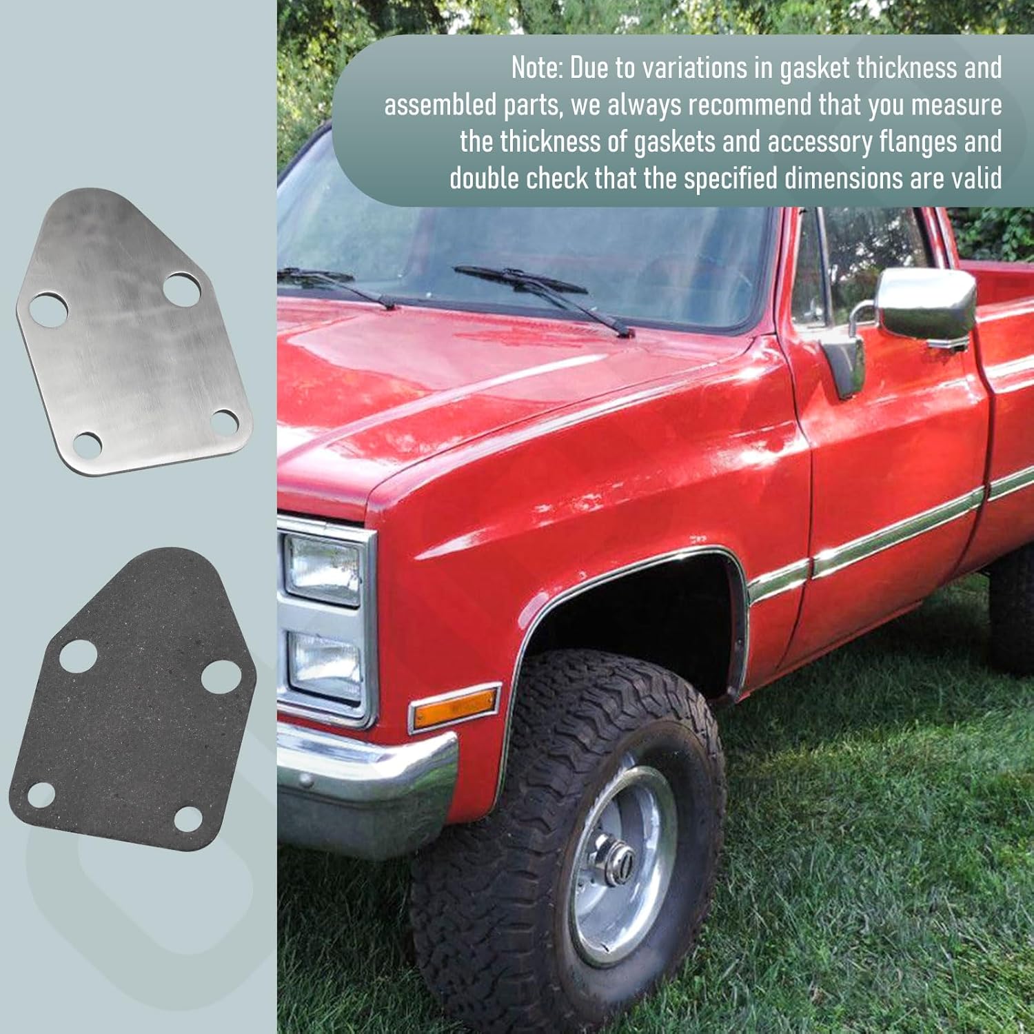 Chrome Fuel Pump Block Off Plate With Gasket for SBC 265 283 327 305 302 350 383 400 SB Engine, Made From Heavy Gauge Steel, Then Chromed