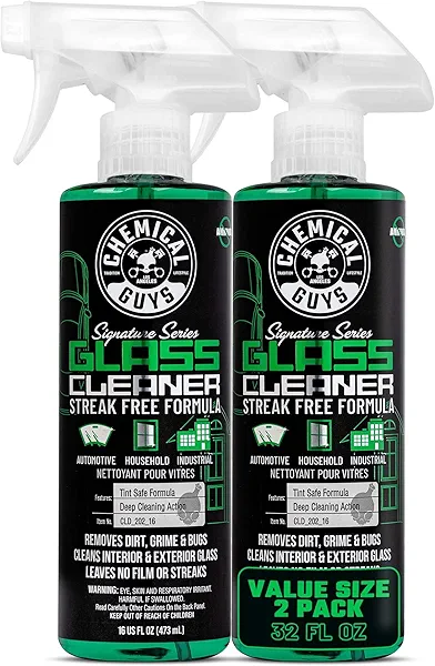 Chemical Guys Glass Cleaner Signature Series 2 Pack (2 x 16 Fl Oz) - Streak-Free Shine for Crystal Clear Windows and Glass, Safe for Cars, Trucks, SUVs, & More - CLD_202_1602