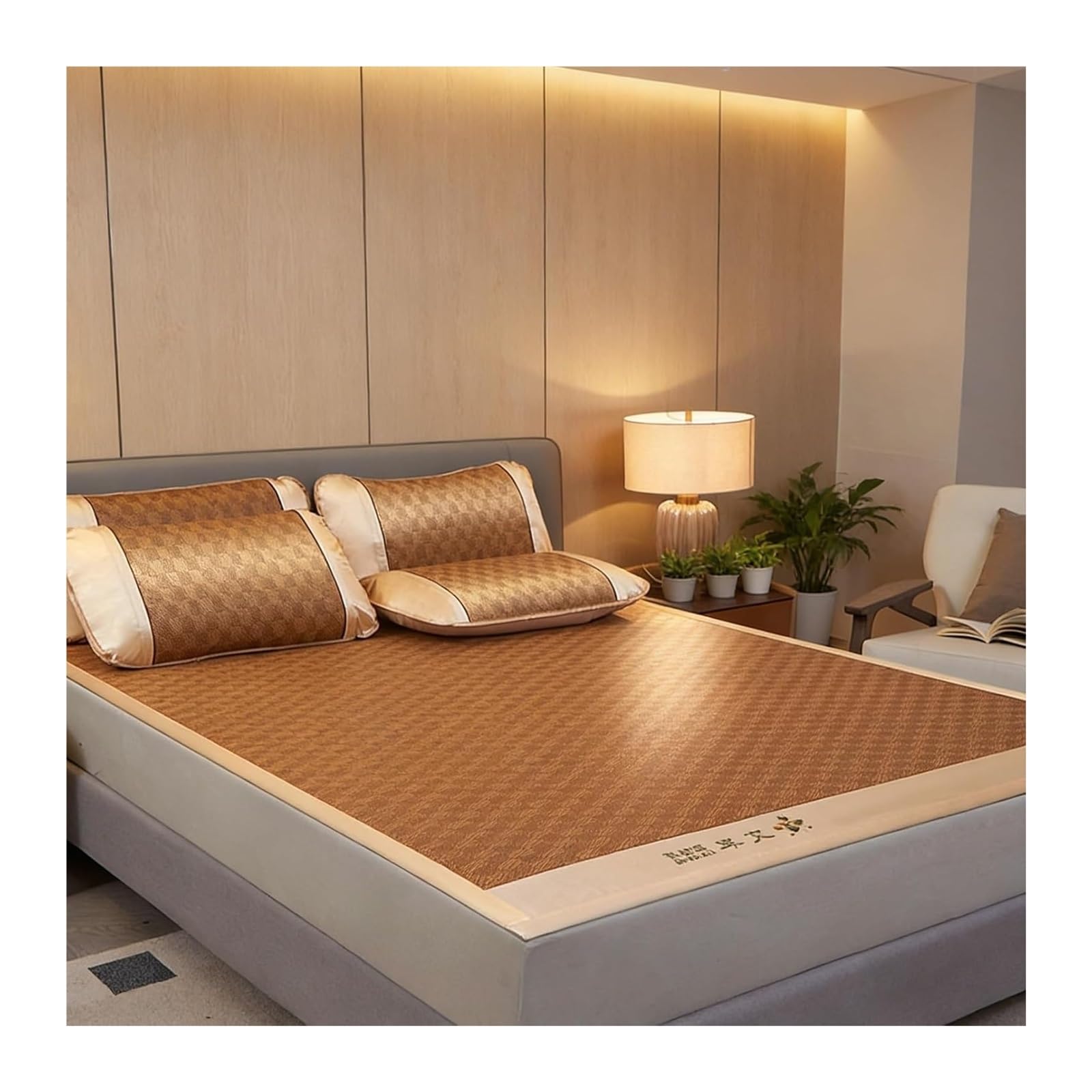 Summer Bamboo Bed Mat, Breathable Summer Air Conditioning Mattress Pad, Foldable, Multiple Sizes(B,200 * 200m/78.7 * 78.7in)
