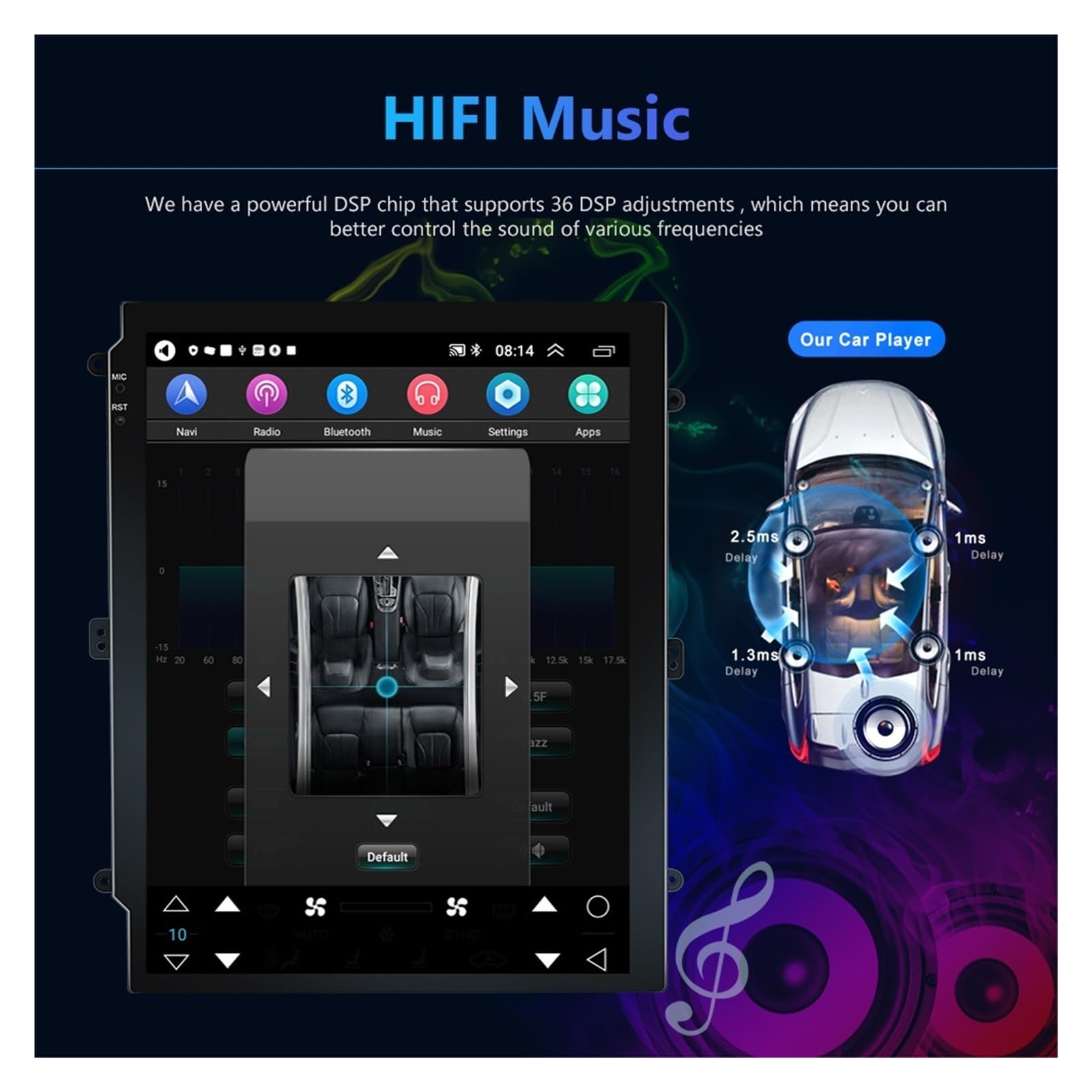 Radio Samochodowe Multimedialny Odtwarzacz Wideo Nawigacja Stereo GPS łAtwa Instalacja(32G Carplay)