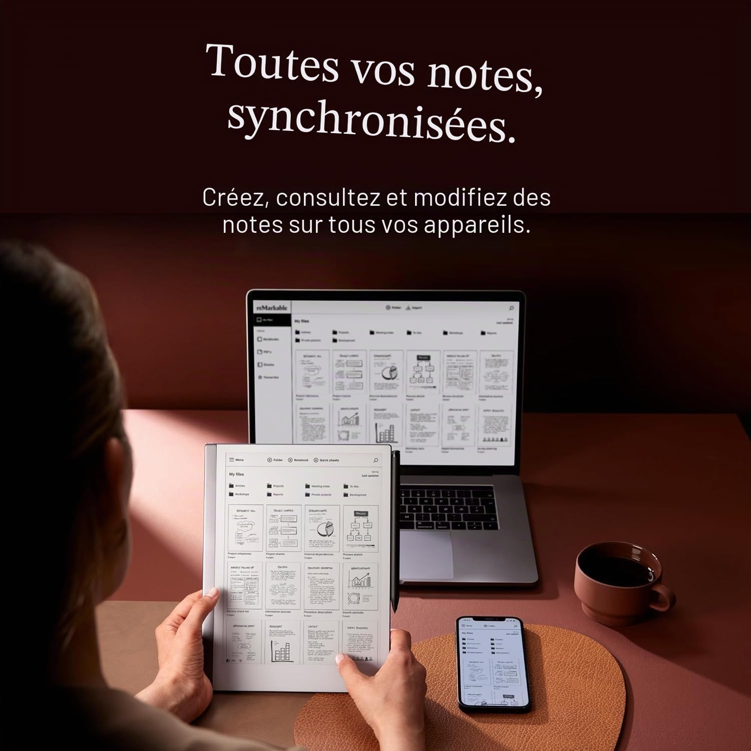 reMarkable 2 tablettes (écran numérique papier 10,3") – Comprend Marker Plus, câble USB-A vers USB-C (renouvelé)