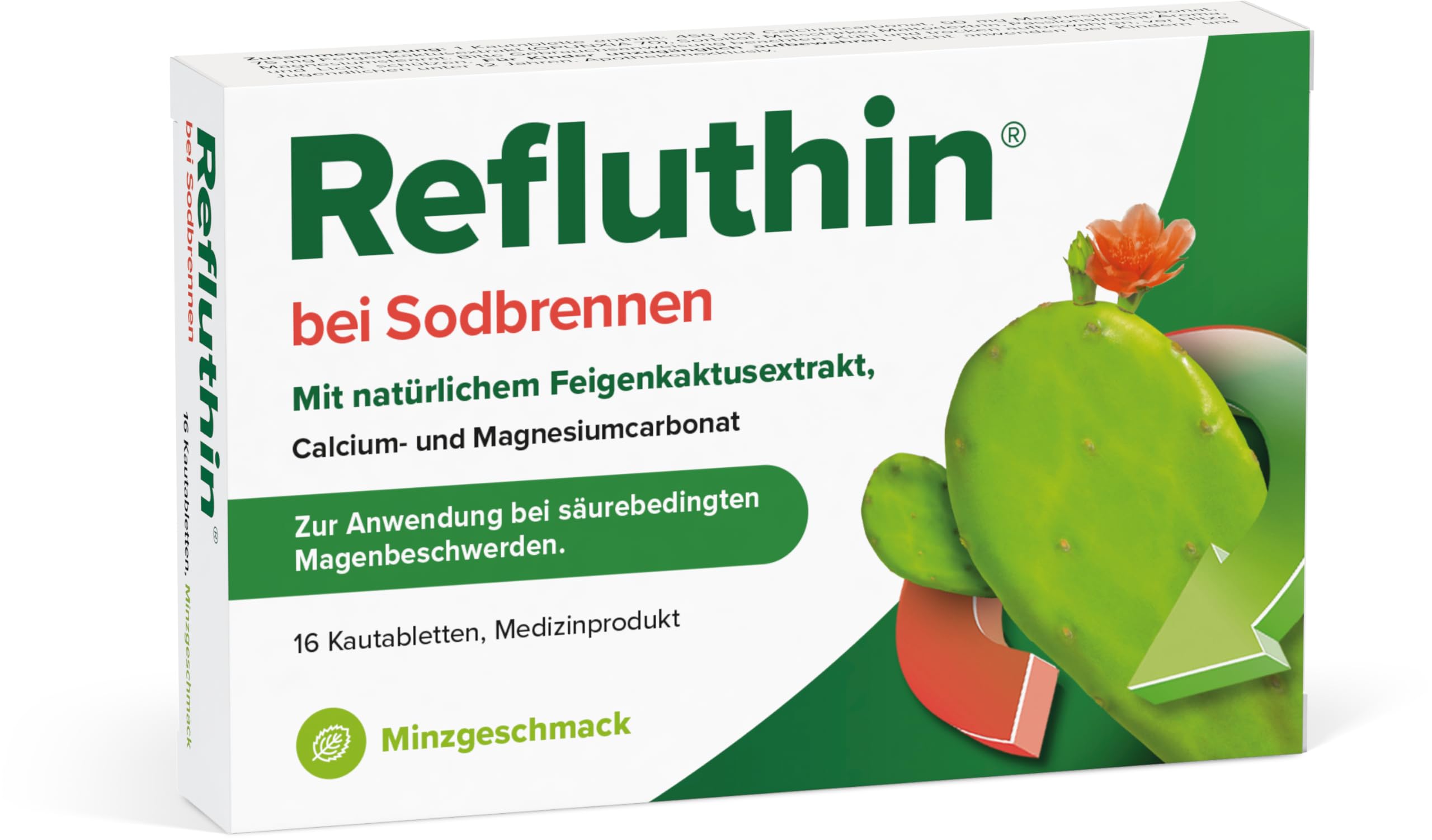 Refluthin bei Sodbrennen Kautabletten Minze, 16 pcs Tablet