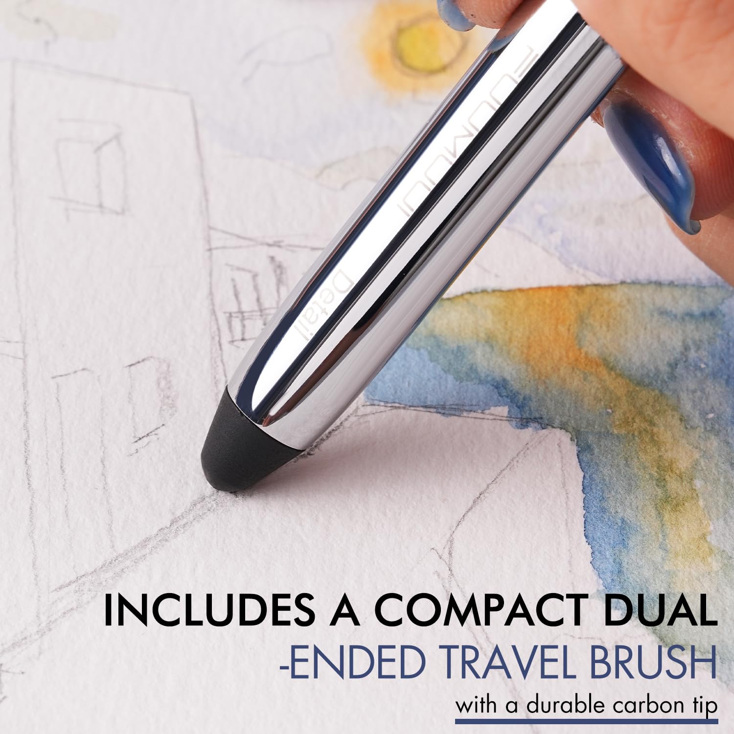 Fuumuui Palette Aquarelle de Voyage Vide, Boîte Aquarelle Pliable avec 24 Demi-Godets et Pinceau de Voyage, Palette Portable sans Peinture pour Aquarelle en Plein Air, Croquis et Déplacements