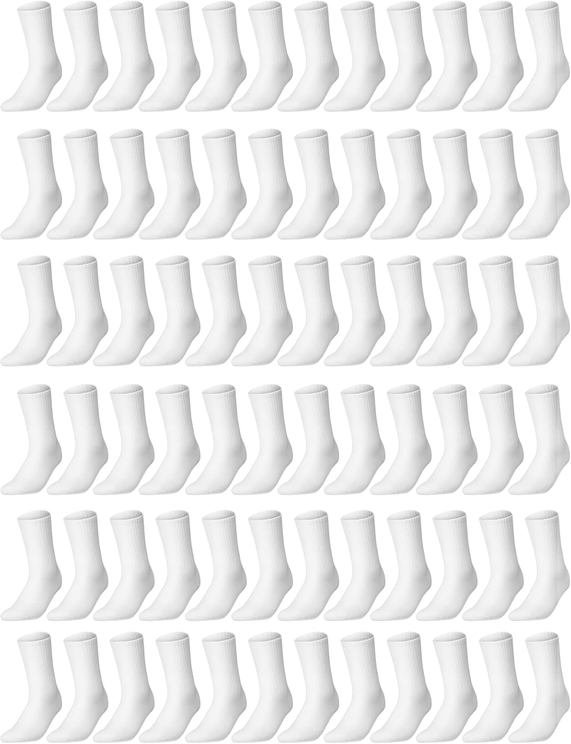 Tigeen 72 Pairs Solid Color Cotton Socks Bulk Pack for Men and Women - Adult Casual Set for Homeless