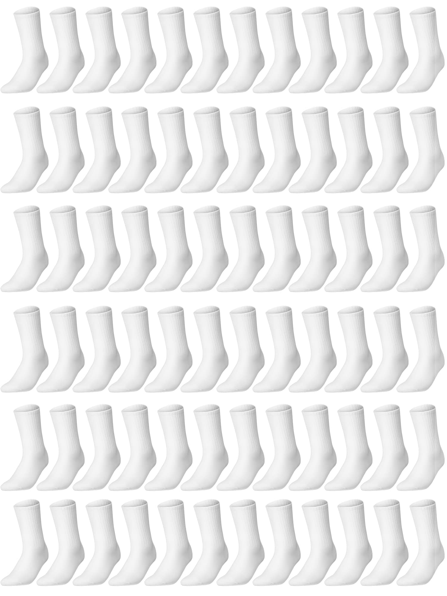 Tigeen 72 Pairs Solid Color Cotton Socks Bulk Pack for Men and Women - Adult Casual Set for Homeless