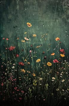 DYHOLILAND Vintage Dark Insect Wall Art Wildflower Field Poster For Gothic Room Decor Mysterious Dark Academy Art Canvas Print Picture For Home Living Bedroom Decor