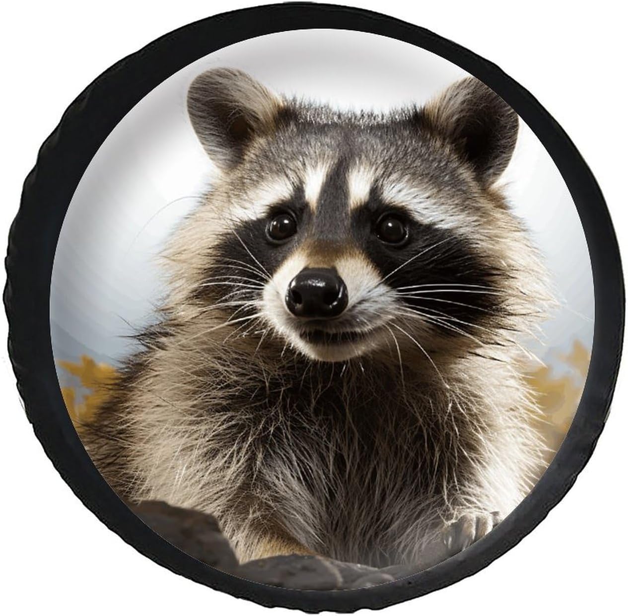28"-34" Thickening Spare Tire Cover Hairy Raccoon Waterproof Leather Tire Wheel Cover for Trailer Jeep RV SUV