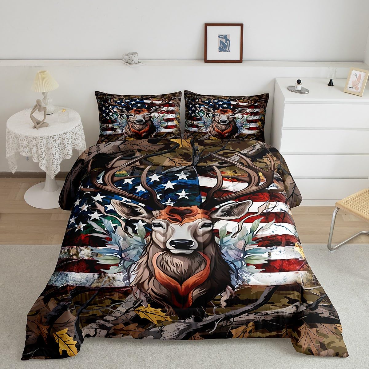 Juego de ropa de cama de caza de ciervos, el regalo ideal para habitaciones infantiles