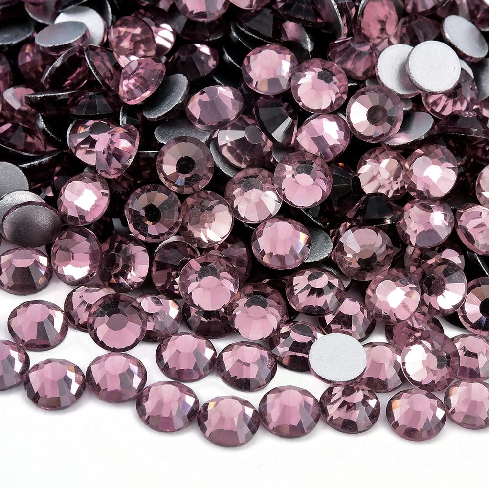 Glass Flatback Rhinestones for Jewelry Making Lt. Amethyst SS20 1440pcs