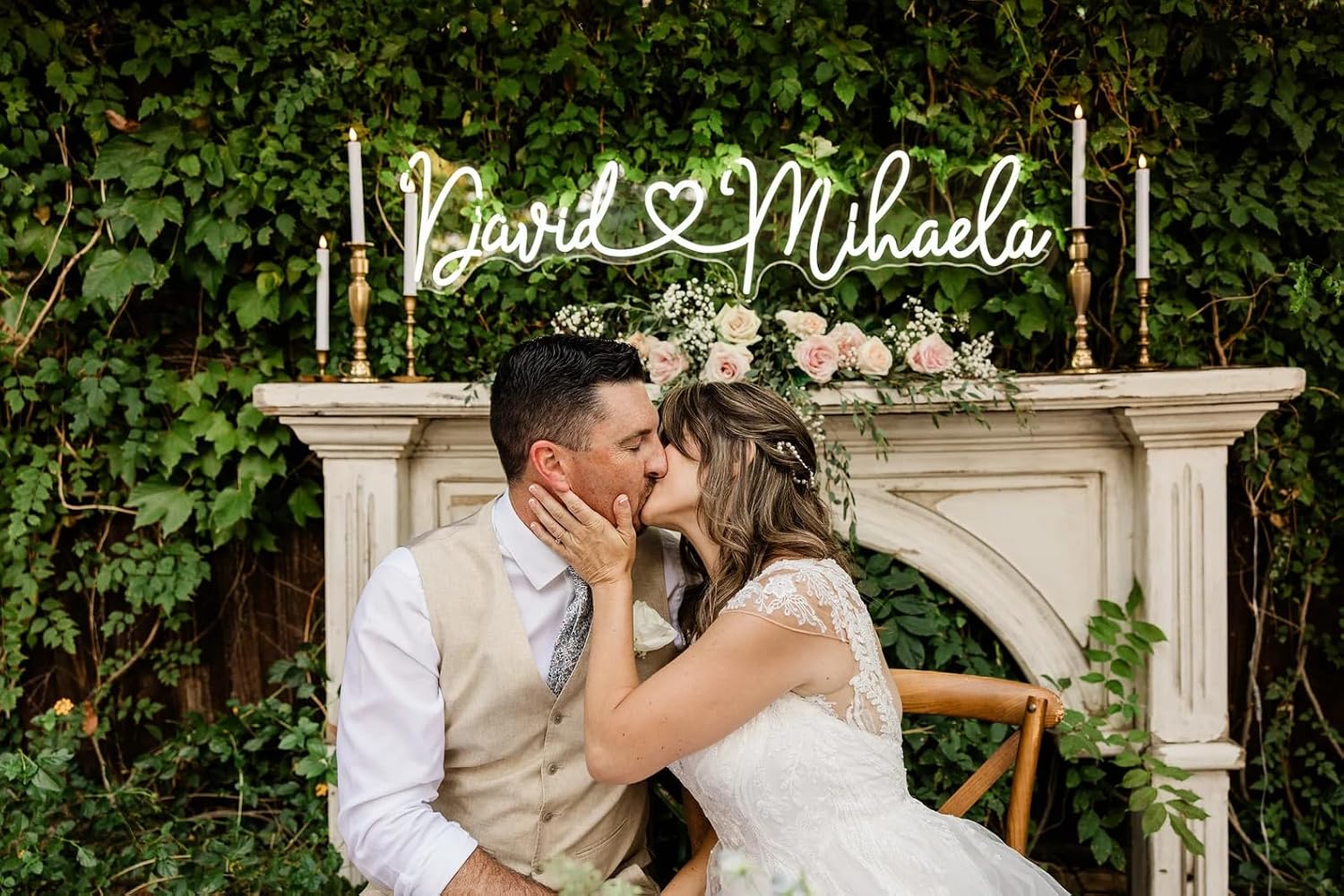 Custom Wedding LED Neon Sign Personalized Couple Names with Heart Neon Light Up Sign Customizable for Home Wedding Engagement Party Backdrop Wall Decor