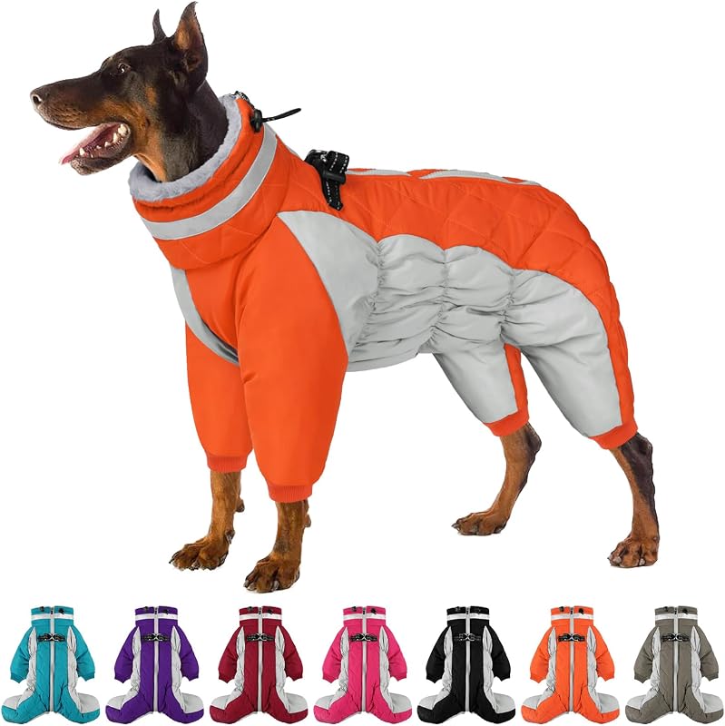 Casaco para Cães com Pernas e Forro de Fleece SUNFURA, Laranja, XL