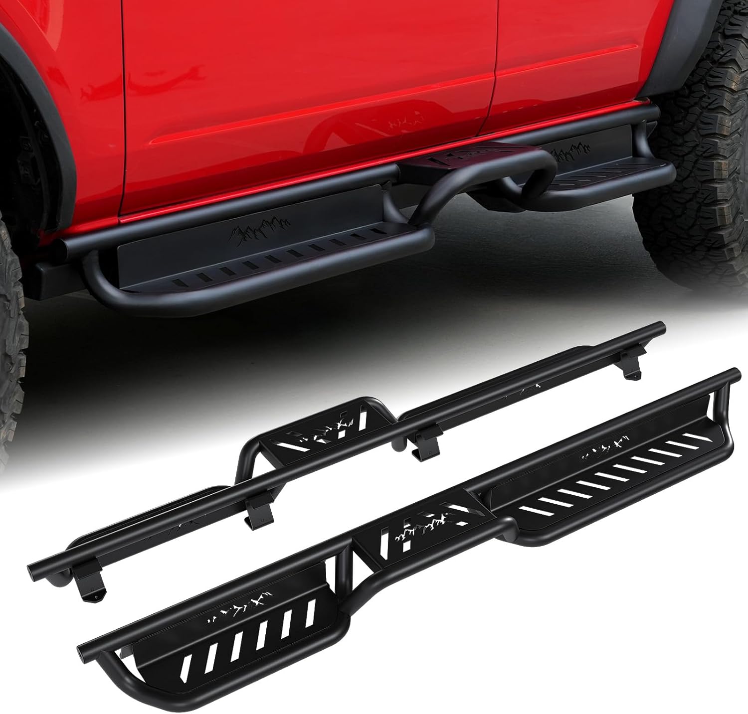 Mabett Running Boards Compatible with Ford Bronco 2026，2021-2025 4 Door, Heavy Duty Black Nerf Side Step Bars for Bronco Accessories