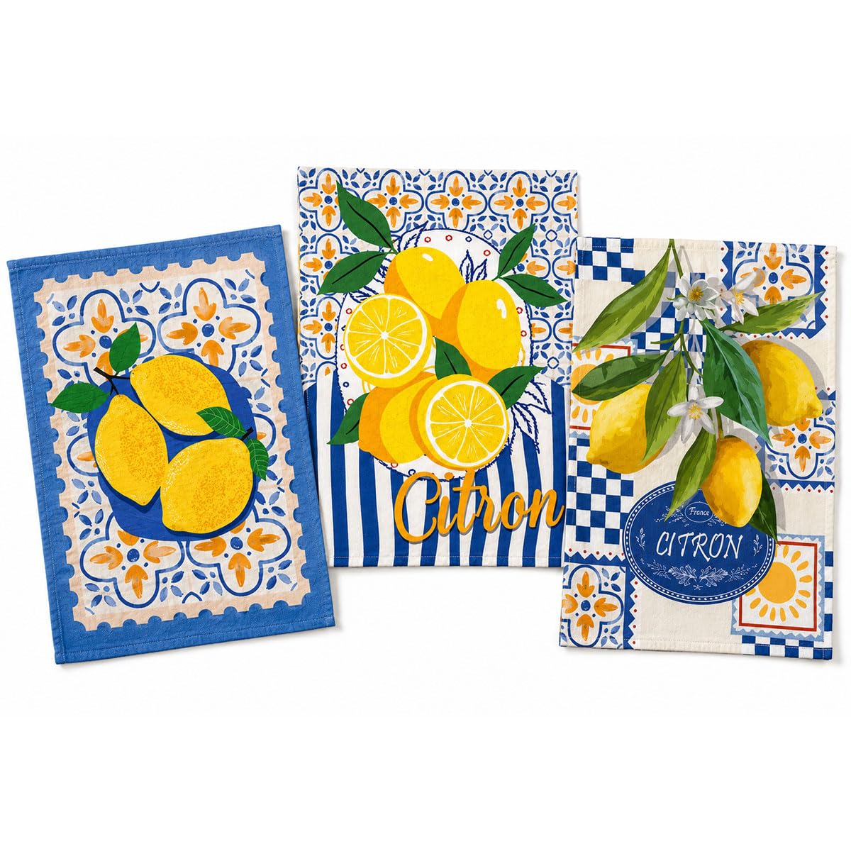 Torchons Citrons Stof 50x70 cm linge de cuisine coton essuie-tout lavable