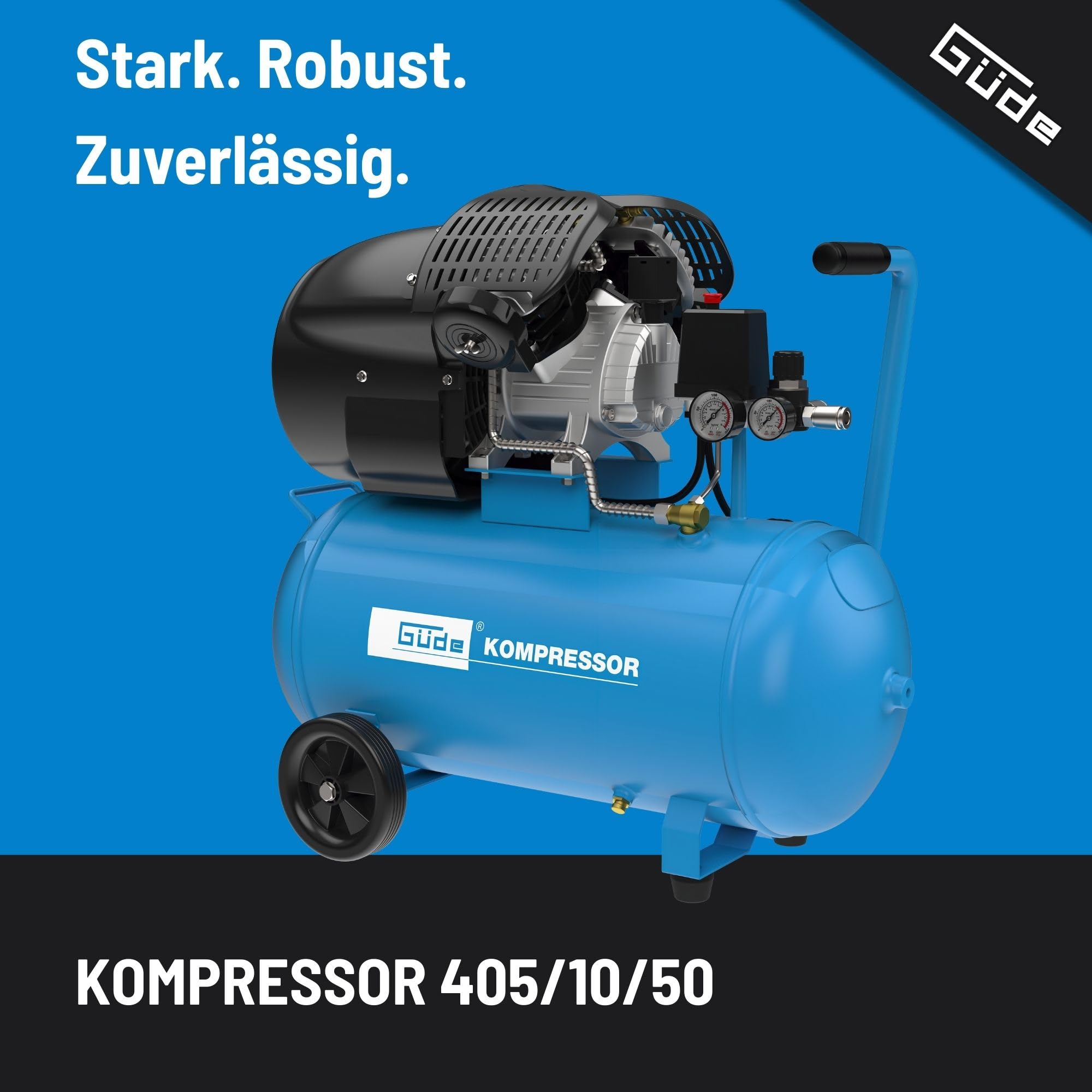Güde 420/10/100/230 V - Compressore A Pistoni 100 Litri, 10 Bar, 2,2 KW, Trasmissione A Cinghia