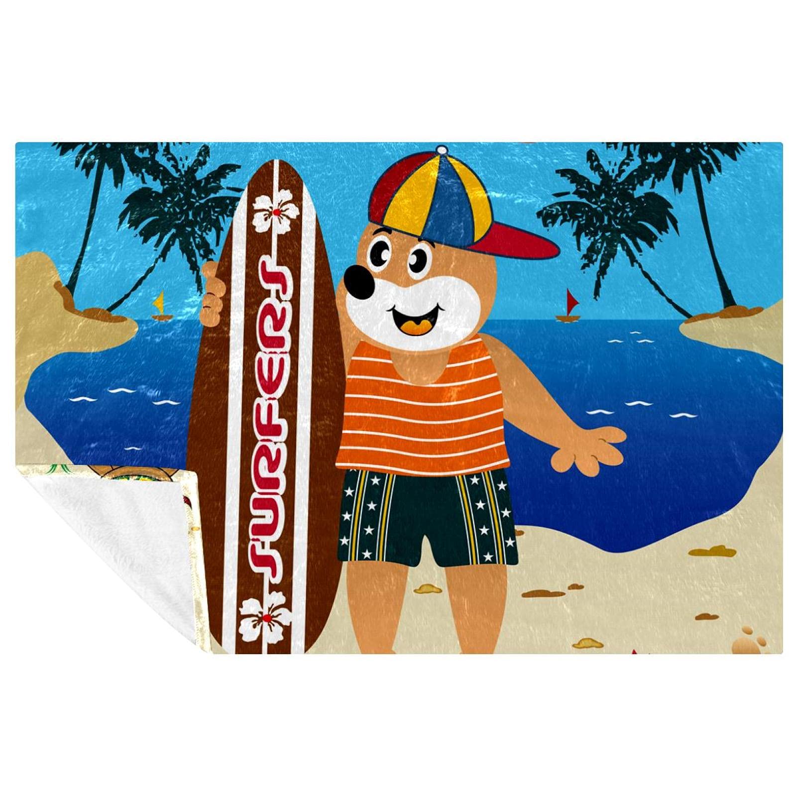 Couverture douce et chaude ours de plage pour vos sorties pique-nique