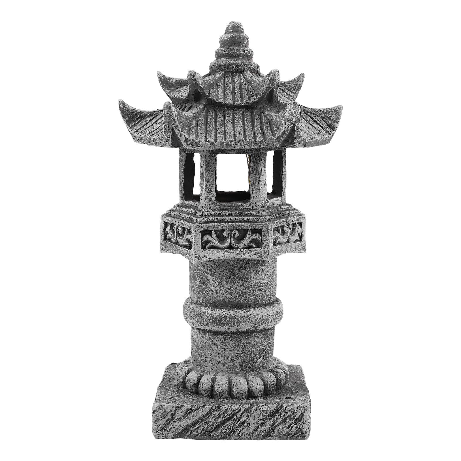 GALPADA Estatua de Pagoda de Resina para Jardín y Césped, Diseño Elegante Resistente al Clima, Decoración Versátil para Patio y Exterior