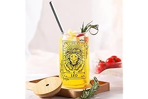 Nefelibata Leo Beer Can Glass Constellation Gifts 16 OZ - The Leo Symbol of Strength