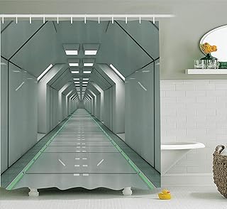 Nyngei Futuristischer Duschvorhang Science-Fiction-Korridor innerhalb des Raumstations-Schiffslabortechnologie-Erfindung-B...