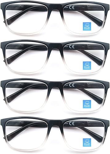 Miniatura 9 de Anteojos de lectura con bloqueo de luz azul para hombre, grandes y grandes, cuadrados de gran tamaño, ajuste ancho para hombres con cabeza grande,