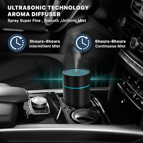 Miniatura 3 de Difusor de coche, ambientadores de fragancia de coche, mini humidificador ultrasónico de niebla USB difusor de aceite esencial para vehículo