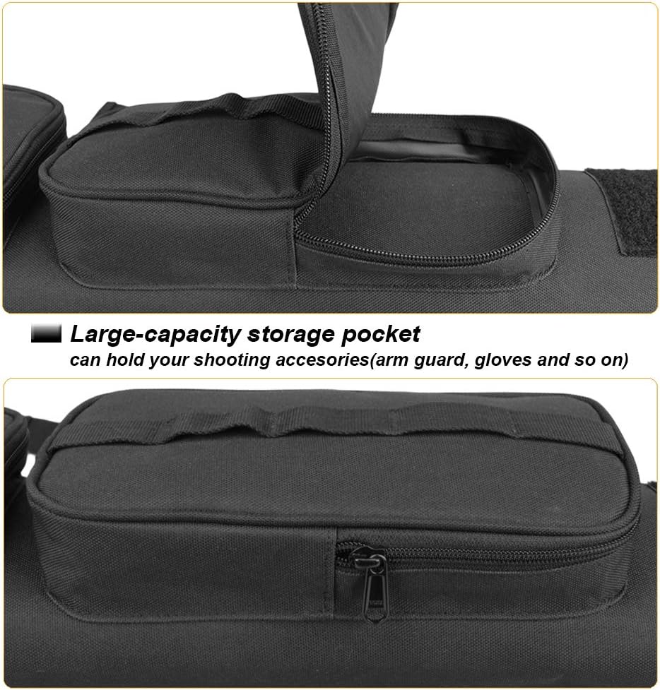 Kratarc Back Arrow Quiver Archery Field Quiver Shoulder Hanged Carry Hunting Target Arrow Quiver Bag with 2 Pockets (Black) : Sports & Outdoors