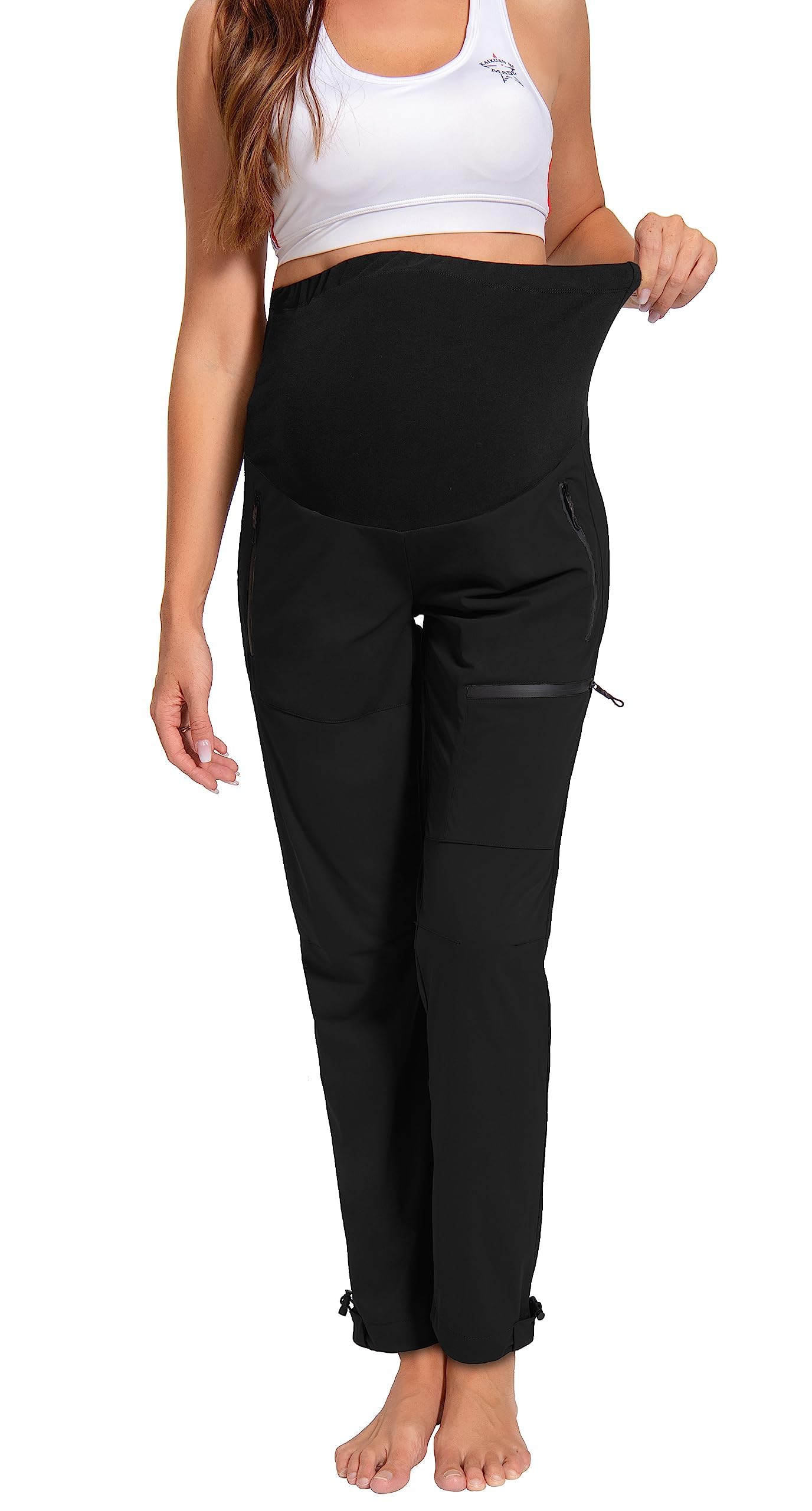 Pantalon de Grossesse Cargo pour Femme Séchage Rapide Pantalon d'extérieur pour Randonnée Sport et Entraînement