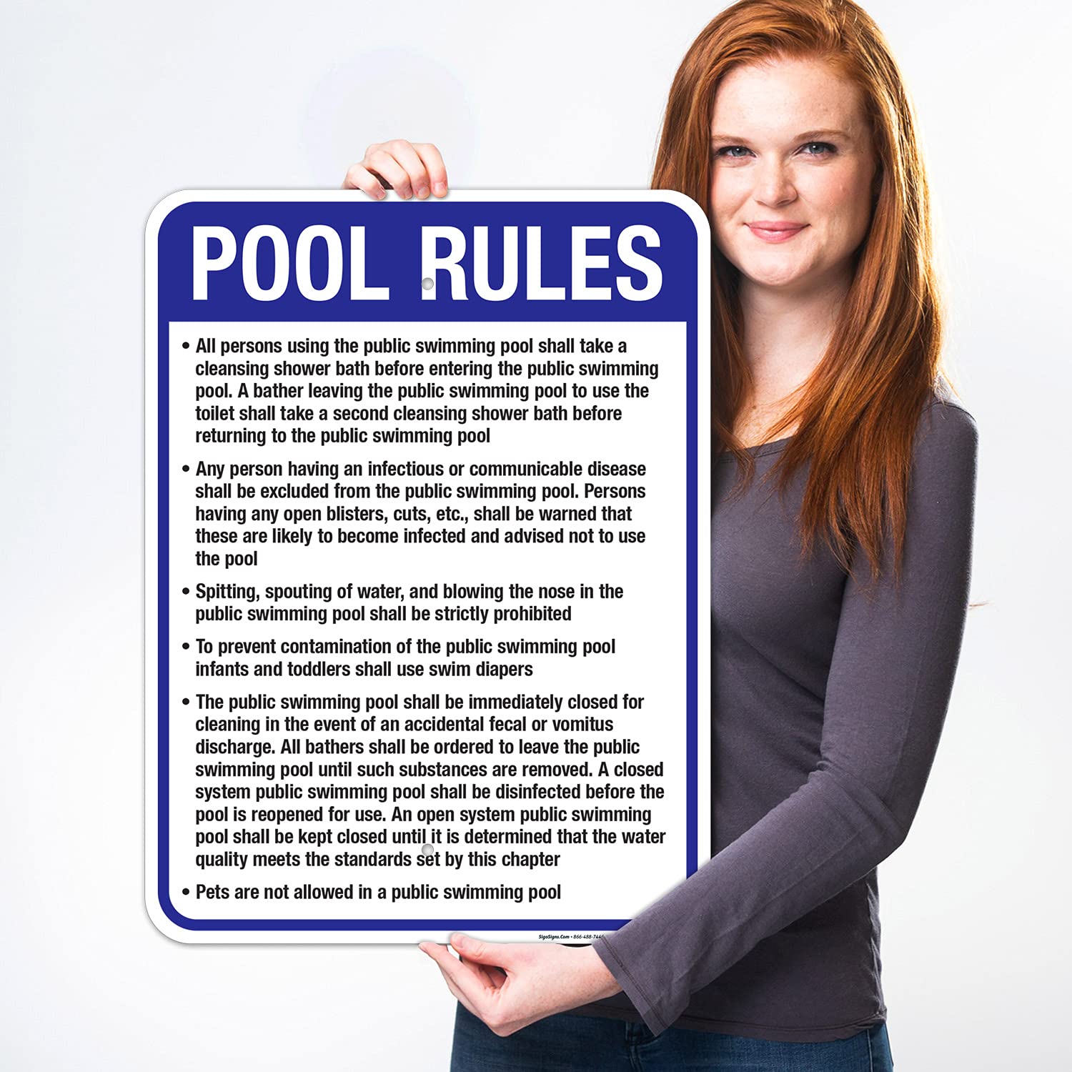 Hawaii Pool Rules Sign, Complies with State of Hawaii Pool Safety Code, 18x24 Inches, Rust Free .063 Aluminum, Fade Resistant, Made in USA